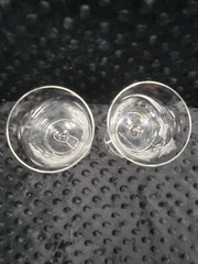 2 Vintage Crystal Clear Industries Dahlia Made In Romania Blown Glass Wine Glass