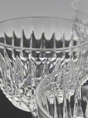 4 Fostoria Tall Crystal Sherbet Dessert Dish Cups Stratton Pattern 5 3/8″ MINT