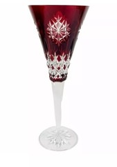 🔮Waterford Crystal Ruby Fluted Champagne Snowflake No Charm 10.25″