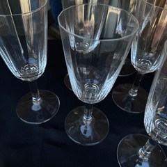 Vintage Dansk Designs FRANCE IHQ 8.5″ Optic Panel Crystal Wine Glasses set of 6