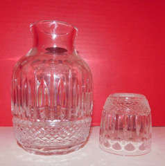 Vintage 7″ Cut Crystal Glass Tumbler Carafe, 1/15