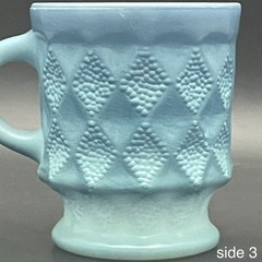 Fire King Blue White Ombre Kimberly Coffee Mug c1960s Made in USA 3.75″tall 8oz