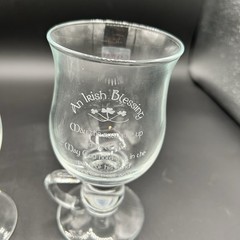 Set Of 2 Galway Irish Blessing Glasses Engraved In Ireland 8oz Each