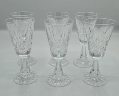 Set of 6 Wine Glasses ~ Vintage Crystal Stemware ~ Unique/Unusual! 5 7/8” Tall