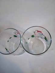 Set of 2 4in Holly and Berries Glasses