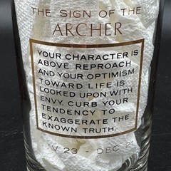 Vintage 1960s Anchor Hocking Sagittarius Zodiac Gold Highball Glass