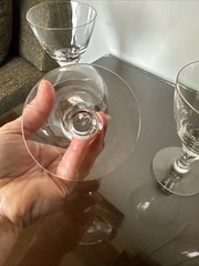 Vtg Skruf Sweden Encased Teardrop Stem Champagne/wine Glasses 6 Oz Set Of 7