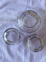 Vintage Mid-Century Libbey Glass Purple Violets Set – 2 Juice Glasses & 1 Bowl