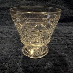 Unmarked Clear Pressed Glass Goblet, Pedestal Dessert Cup