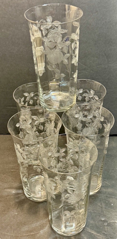 Set of 6 Roses By TIFFIN-FRANCISCAN Flat Tumbler