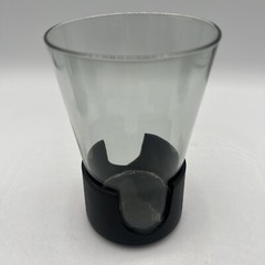 Vintage MCM Corning Glas-Snap II Smoke 12oz Tumblers Black Base Lightweight (6)