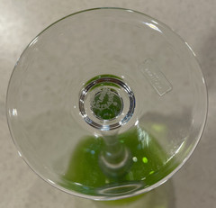 SAINT LOUIS Crystal Grand Lieu Hock Tall Wine Glass Chartreuse & Clear France