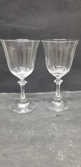 2 ROYAL BAVARIAN CRYSTAL WINE GLASSES STEMWARE 7 1/8″