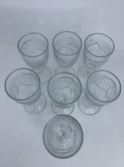 VTG Arcoroc France Clear Molded Embossed Fruit Design Goblets (S2-Bm)