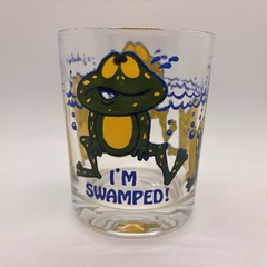Vintage 1978 Low Ball Drink Glasses Whimsical Cartoon Frog Turtle Giraffe Duck