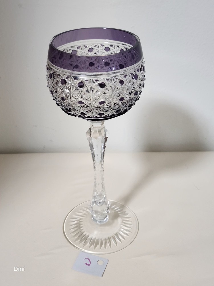 American Brilliant Period Amethyst Wine Goblet