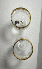 Two Bernini Crystal Stemware Wine Glasses – 7.5 inches tall