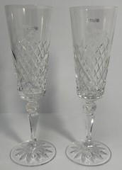 Galway Irish Crystal 29027 Happy Engagement Pair of Flute Glasses
