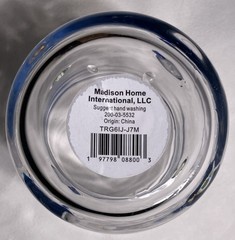 Madison Home International Glass Tumbler Clear Blue Rim MPN TRG6IJ pickle ball