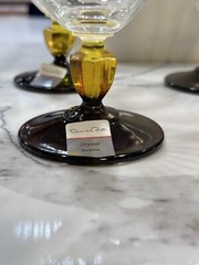 4 New Pcs Oscar de la Renta Austrian Crystal Chardonnay. Yellow/Black