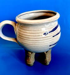 Muddy Waters Western Cowboy Texas Boot Gray Coffee Ceramic Cup Pottery 1985 New