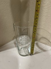 Starbucks Glear Glass GRANDE Drinking Cup with Measuring lines NEW