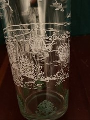 Vintage Highball Glass Bar Glass Colonial Williamsburg Virginia Green White 16oz
