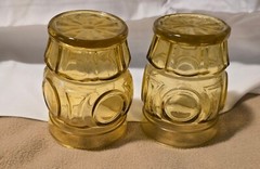 Bulls Eye Tumbler Glasses Amber Set of 2 10 oz Each