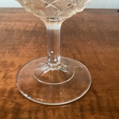 Gillinder & Sons Clear Glass 1870s “Stippled Star” Goblet EAPG 6”