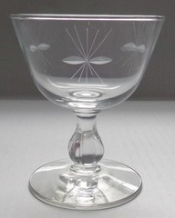 VINTAGE Libbey Wine Glasses STAR GLOW 6 oz. Clear Etched 9-Piece Set
