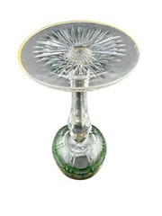 BOHEMIAN MOSER STYLE GREEN CUT-TO-CLEAR GOBLET WITH GOLD GILDING