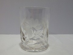 American Brilliant Cut Glass Floral Crystal Tumbler