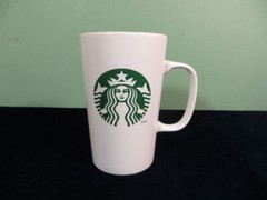 2014 Starbucks Ceramic 5 1/2″ Latte Coffee Mug Cup White and Green Mermaid
