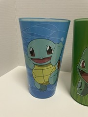 4 Just Funky POKEMON Drink Glasses Bulbasaur, Charmante, Squirtle, Pikachu LOT