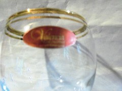 Valencia Wine Glass 24k Gold Rim 5.75 Inches Tall, 6 OZ. NEW IN BOX (6)