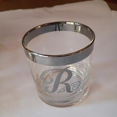 Vintage Dorothy Thorpe Silver Rim Scoll «R» Monogram MCM 8 Glasses