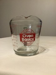 Vintage 2Cups Anchor Hocking Glass Red Measuring Cup Ovenproof No. 498