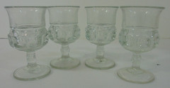 Vtg Set of 4 Art Deco Clear Glass Cordial Sherry Port 2 Oz Glasses