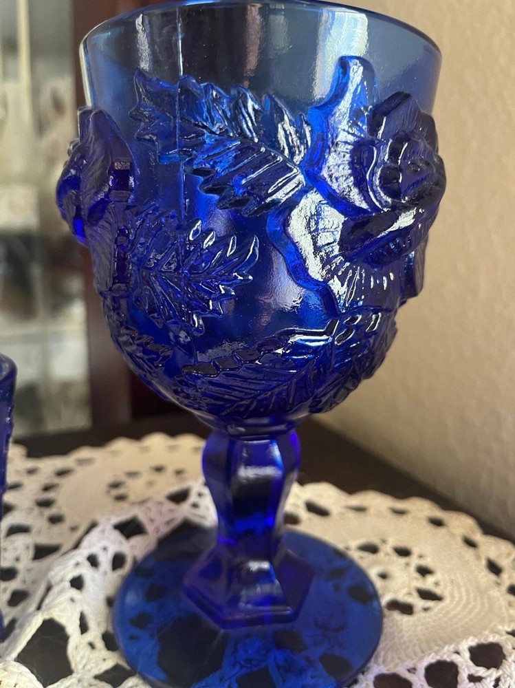 Madonna Inn Cobalt Blue Goblet Wild Rose