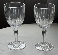Mikasa Crystal OLD DUBLIN Footed Wine Glass Set Of 2