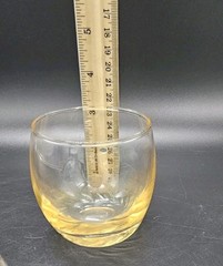 Vintage MCM Set Of 4 Pink Blue Yellow & Green Roly Poly 4oz Libbey Glasses