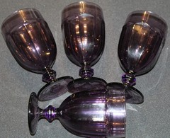 Libbey Gibraltar Violet (Deep Purple) Set Of Four Iced Tea Glasses