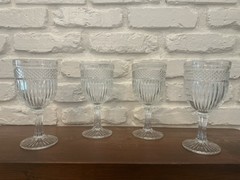 LIBBEY RADIANT WATER GOBLETS LOT OF 4 Thick Glass