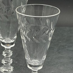 Cambridge Crystal Minton Wreath Etched Cordial Set of 5 Elegant Vintage 5.25″