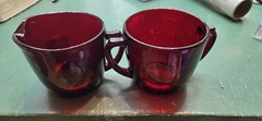 Vintage Anchor Hocking Royal Ruby Red Glass Cream & Sugar Set