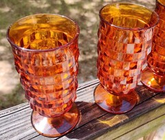 Indiana Glass Colony Whitehall Amber Punchbowl Glasses Set of 4 – 5.25 Inches