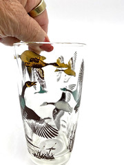 Vintage Hazel Atlas Hunting Birds Geese Glass Tumbler