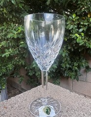 Waterford Crystal Araglin Water Goblet 10 oz Seahorse Mark Signed Sticker 7.75″