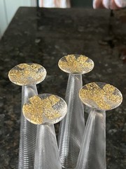 Set of 4 Tom Stoenner 24k Gold Footed Champagne 🍾 Flutes