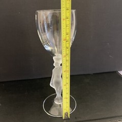 BAYEL France Bacchante-Frosted Male Nude Stem 7.25” Crystal Cocktail Glasses